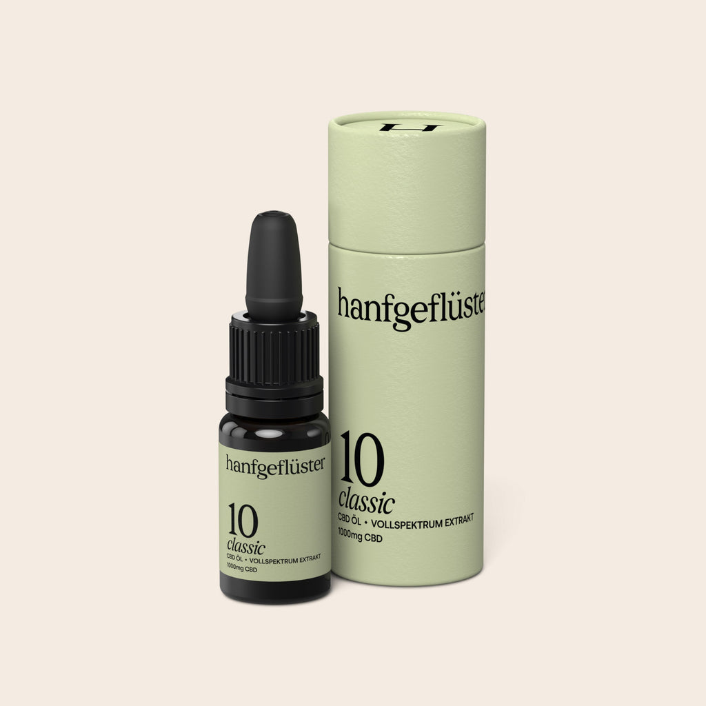 Hanfgeflüster Vollspektrum CBD Öl 10% Freisteller